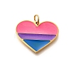 Pride 304 Stainless Steel Enamel Pendants STAS-B079-01G-17-1