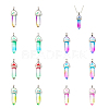 SUPERFINDINGS 14Pcs 7 Colors Faceted Bullet Glass Pointed Pendants GLAA-FH0001-52-1