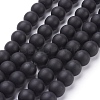 Synthetic Black Stone Beads Strands G508-2-1