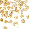 54Pcs 9 Styles Brass Bead Caps KK-TA0003-43-3