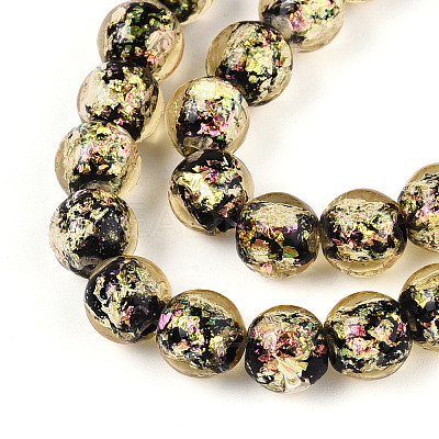 Handmade Foil Glass Beads Strands FOIL-N029-05E-1