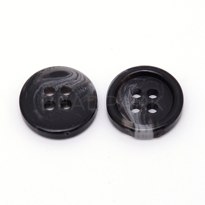 4-Hole Resin Buttons BUTT-WH0018-01A-04-1