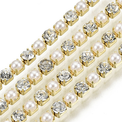 Brass Rhinestone Strass Chains CHC-N017-001A-A25-1