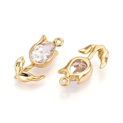 Brass Micro Pave Cubic Zirconia Pendants KK-N262-115B-G-1