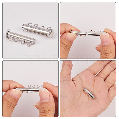 Brass Magnetic Slide Lock Clasps FIND-SC0001-03-1