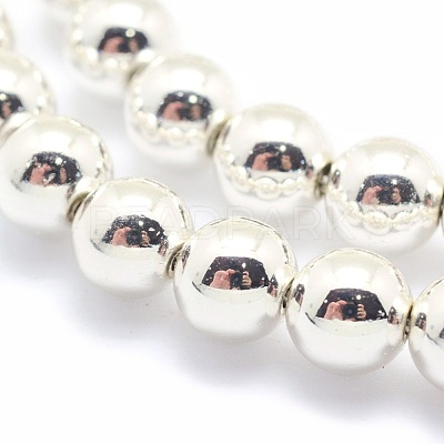 Electroplate Non-magnetic Synthetic Hematite Beads Strands G-L485-01G-S-1