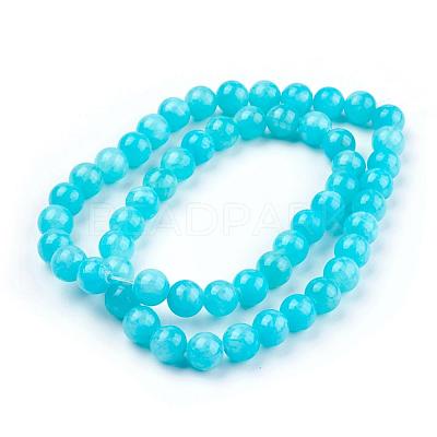 Natural Yellow Jade Beads Strands G-G598-8mm-YXS-1