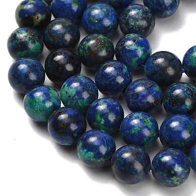 Natural Azurite Beads Strands G-Z110-C02-8mm-1