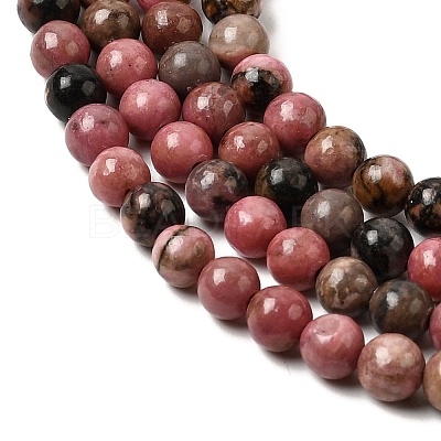 Natural Rhodonite Beads Strands G-G717-4mm-1