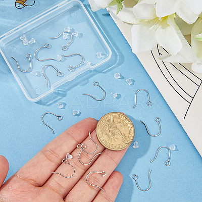 100Pcs 316 Surgical Stainless Steel Earring Hooks STAS-BBC0010-63P-1