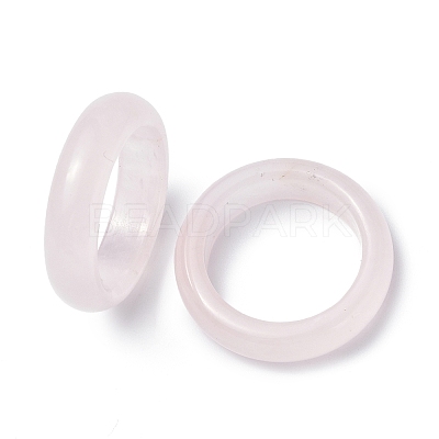 Natural Rose Quartz Plain Band Ring RJEW-P044-01A-03-1
