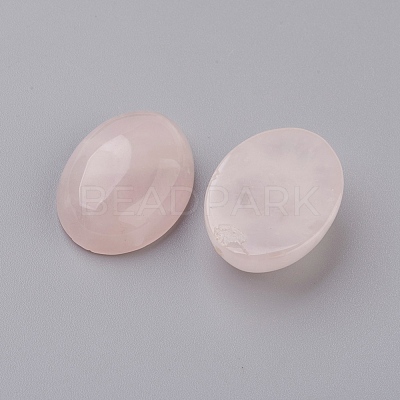Natural Rose Quartz Flat Back Cabochons G-G741-18x25mm-21-1