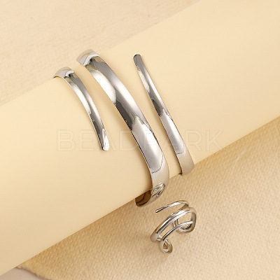 Alloy Spiral Cuff Bangles & Rings Sets FS-WG33B53-01-1