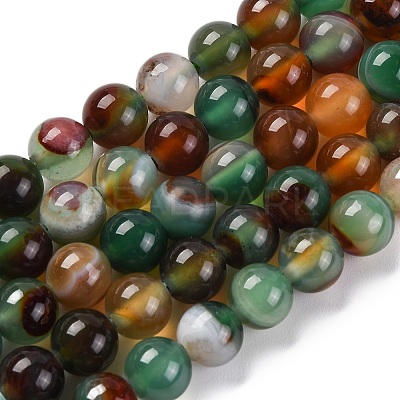 Natural Striped Agate/Banded Agate Beads Strands G-Z060-A01-A22-1