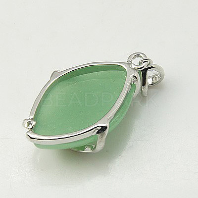 Natural Green Aventurine Pendants G-G073-2-1