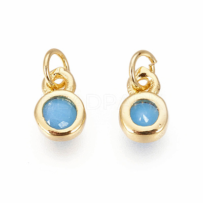 Brass with Single Cubic Zirconia Charms X-ZIRC-F095-03G-01-1