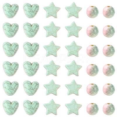 150Pcs Crackle Opaque Acrylic Beads OACR-YW0004-50-1