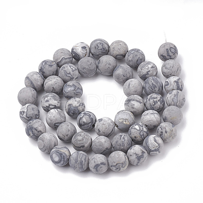 Natural Map Stone/Picasso Stone/Picasso Jasper Beads Strands G-T106-221-1