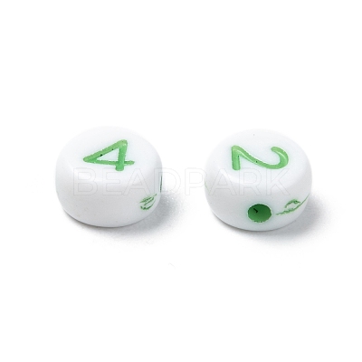 Opaque Acrylic Flat Round Beads X-SACR-Q100-M034-1