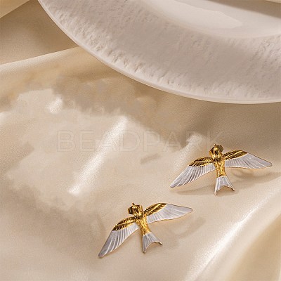 304 Stainless Steel Stud Earrings EJEW-A142-02B-G-1