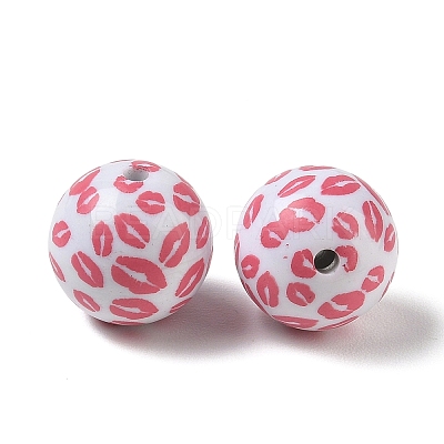 Printed Opaque Acrylic Beads AC-CBA6329-02B-02-1
