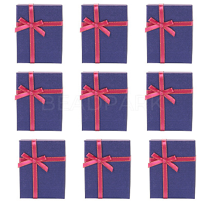 Rectangle Paper Jewelry Set Storage Boxes with Bowknot CON-TAC0014-04B-1