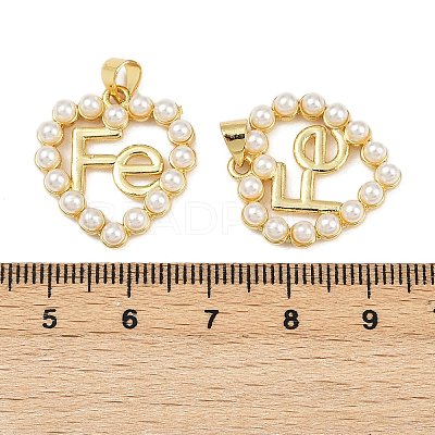 Brass & ABS Imitation Pearl Pendants KK-S526-19G-B-1