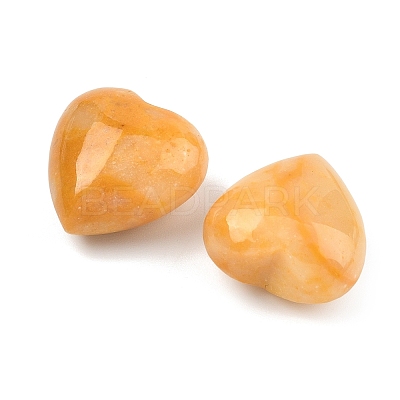 Natural Topaz Jade Heart Palm Stones G-P609-A04-01-1