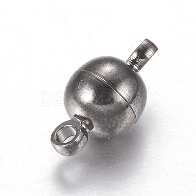 Round Brass Magnetic Clasps with Loops X-MC019-B-1
