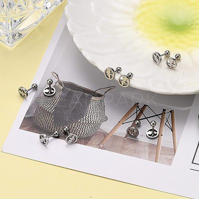 Tarnish Resistant 201 Stainless Steel Barbell Cartilage Earrings LS-EJEW-R147-33-1