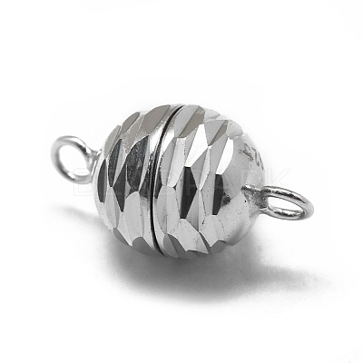 Anti-Tarnish Rhodium Plated 925 Sterling Silver Magnetic Clasps STER-L057-014P-1