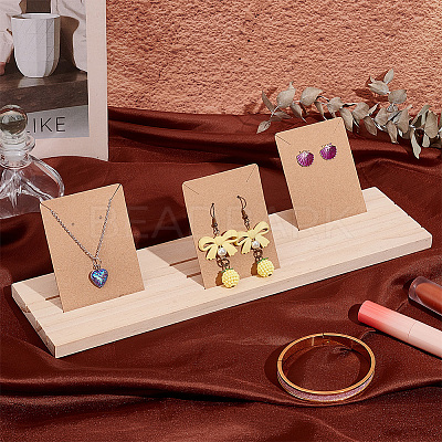 Wood Holder Stand for Earring Display Card ODIS-WH0038-81-1