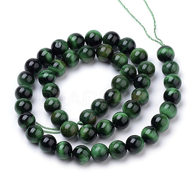 Natural Tiger Eye Beads Strands G-S259-03C-8mm-1