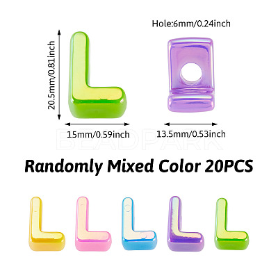 20Pcs UV Plating Opaque Acrylic European Beads OACR-TADJ0001-16L-1