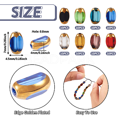 80Pcs 8 Colors Electroplate Glass Beads Strands EGLA-TA0001-21-1