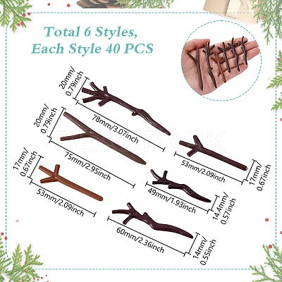 240Pcs 6 Styles Resin Snowman Hands DIY-GA0008-15-1