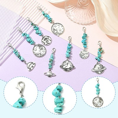8Pcs Alloy Pendant Decorations HJEW-CJ00075-1