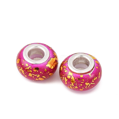 Opaque Resin Rondelle European Beads RESI-Z046-01F-1