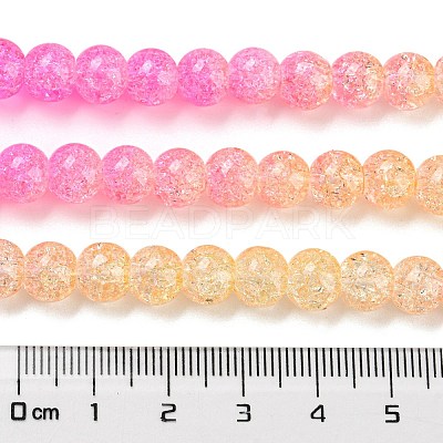Spray Painted Crackle Glass Beads Strands DGLA-C002-8mm-01-1