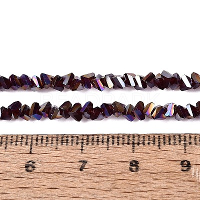Electroplate Transparent Glass Beads Strands EGLA-Q139-01A-A28-1