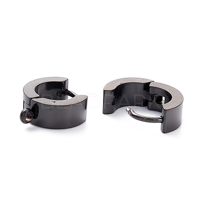 304 Stainless Steel Huggie Hoop Earrings Findings STAS-I167-01C-EB-1