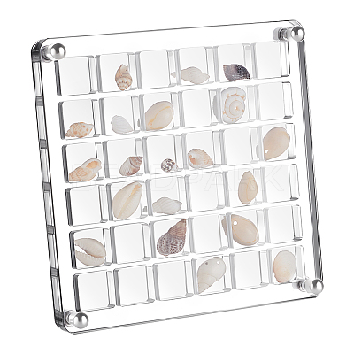 36 Grids Acrylic Shell Storage Box with Lid ODIS-WH0061-46-1