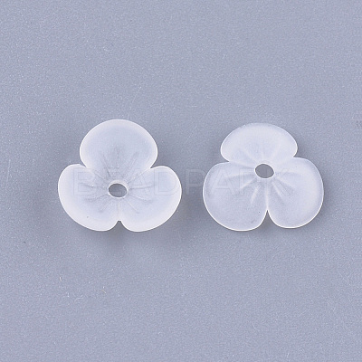 3-Petal Transparent Acrylic Bead Caps FACR-T001-01-1