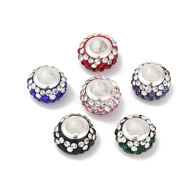 Alloy Rhinestone Clay Pave Beads ALRI-D300-02S-1
