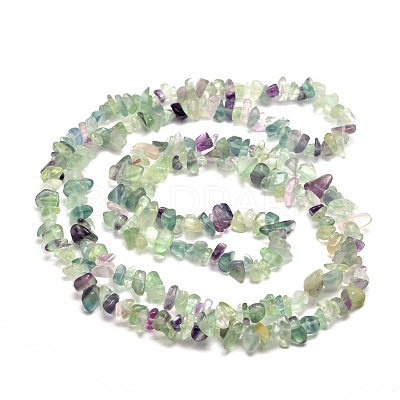 1 Strand Natural Fluorite Chip Bead Strands G-DJ0001-03-1