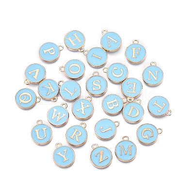 Initial Letter A~Z Alphabet Enamel Charms ENAM-Q437-02-1
