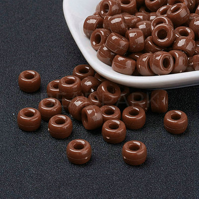 Opaque Acrylic European Large Hole Beads PL338-76-1