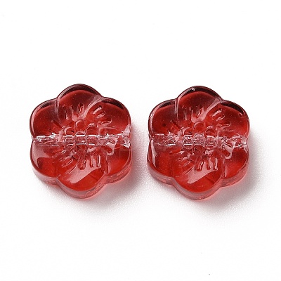 Transparent Spray Painted Glass Beads GLAA-I050-02-1
