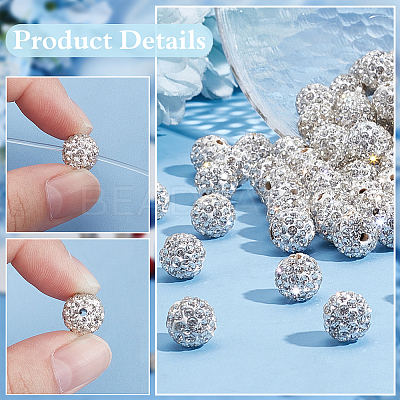 200Pcs Pave Disco Ball Beads RB-PH0001-41E-1