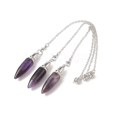 Mixed Gemstone Dowsing Pendulum Pendants G-C051-10P-1